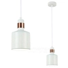 Wisząca lampa ażurowa RESTENZA PND-2439-1-WH metalowy tuba biała miedziana