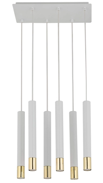 6-płomienna lampa wisząca Sopel Grand 33390 do przedpokoju biała