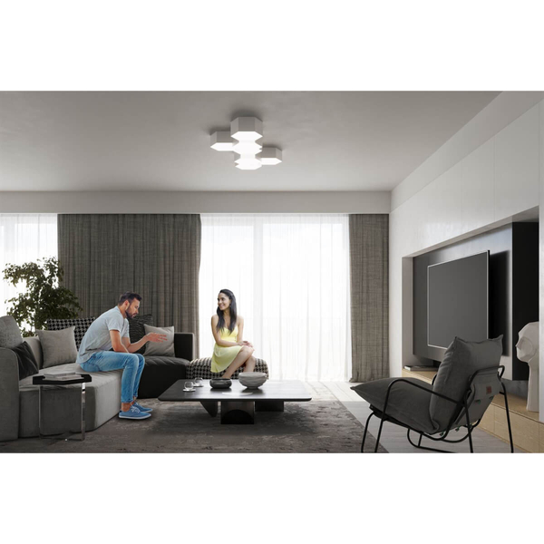 Biała lampa natynkowa SL.1057 nowoczesna do salonu heksagon