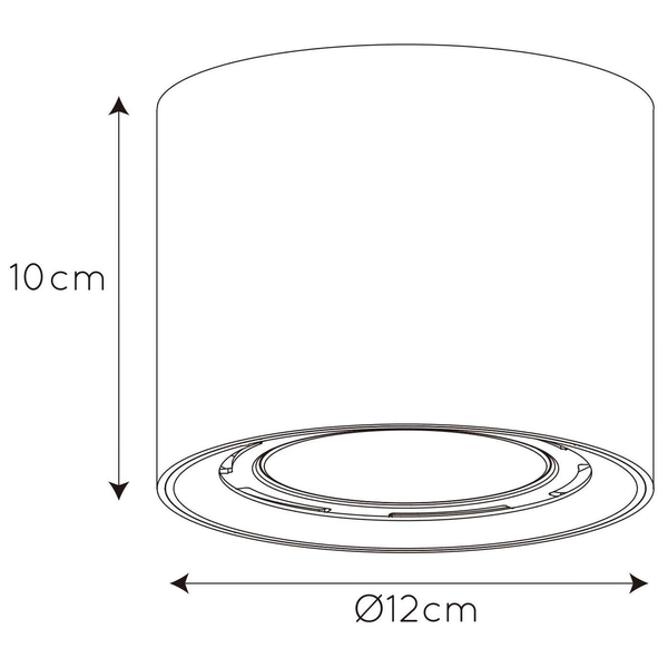 Downlight LAMPA sufitowa FEDLER 09921/12/30 Lucide metalowa OPRAWA tuba spot czarny