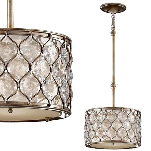 LAMPA wisząca FE-LUCIA-P-C Elstead FEISS antyczna OPRAWA szklany ZWIS okrągły oksydowane srebro