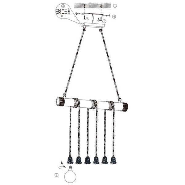 Lampa wisząca nad stół Wilma R30130626 RL Light sznurek brązowa