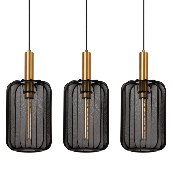 Sypialniana lampa wisząca Corina 03447/03/30 klosze siatka złota czarna