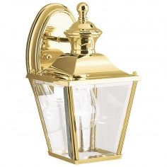 Kinkiet LAMPA ścienna  KL-BAY-SHORE2-S Elstead KICHLER ogrodowa OPRAWA outdoor latarenka elewacyjna IP44 mosiądz przezroczysta