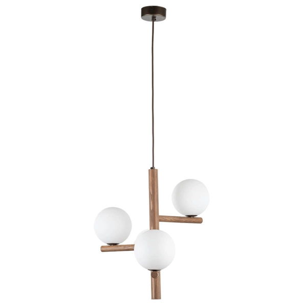 Zwisająca lampa nad stół Estera 10271 bańki ekologiczna drewniana