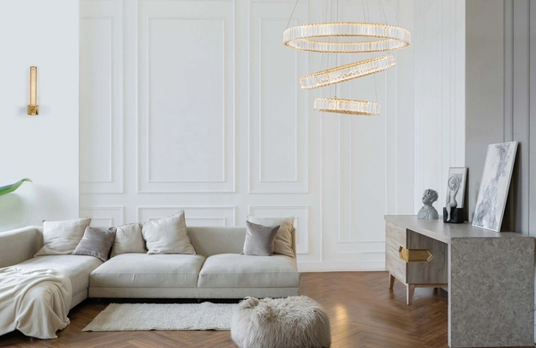 Kryształowy kinkiet Bauta złoty LED 19W 3500K lampa do sypialni outlet