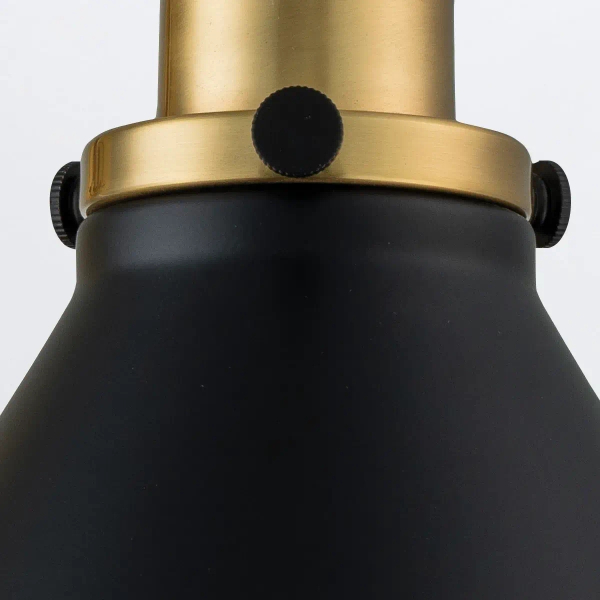 Lampa ścienna metalowa Provence PV1-AB-MB stożek do sypialni czarna mosiądz