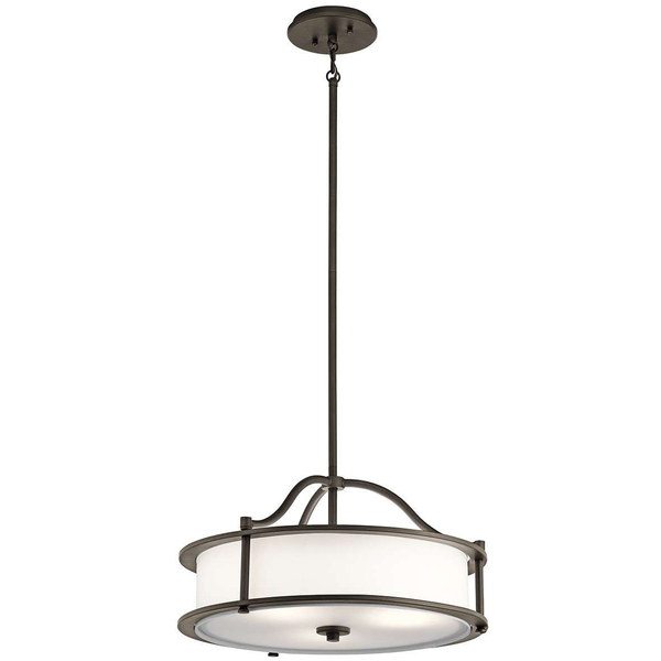 Klasyczna LAMPA wisząca KL-EMORY-P-S-OZ Elstead KICHLER okrągła OPRAWA zwis stary brąz biały