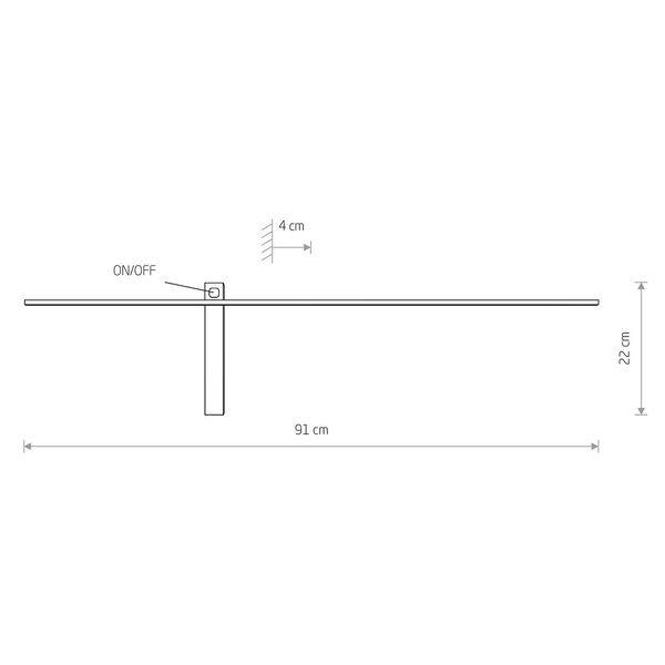 Ledowa lampa ścienna IMPULSE 8116 kinkiet 10W 3000K czarna listwa