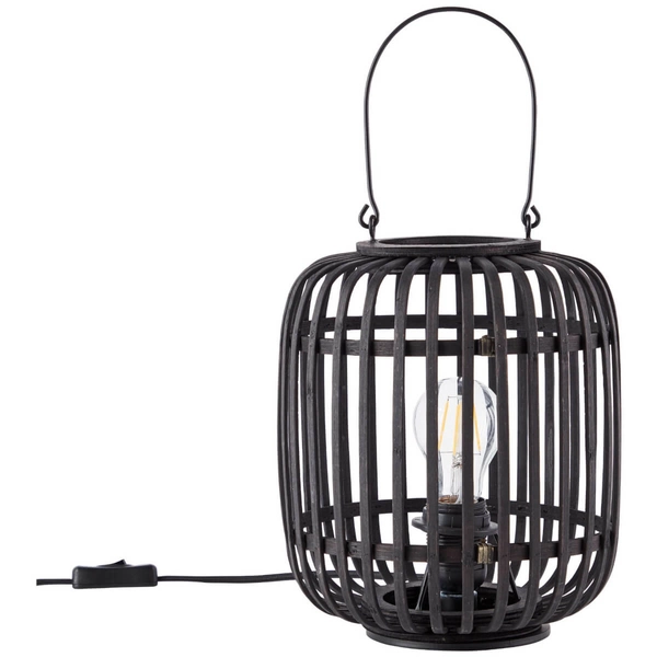 Bambusowa lampa stołowa Woodrow 93062/76 lampion czarny