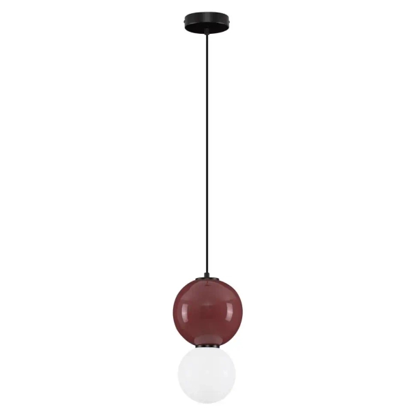 Szklana lampa wisząca JORELIA LE45251 LED 6W 3000K kulista czerwona biała