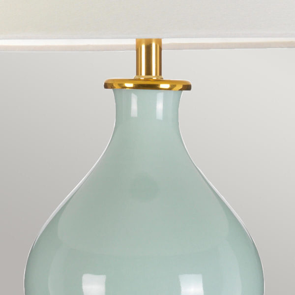 Ceramiczna lampka nocna Harbin DL-HARBIN-TL-CEL Elstead seledynowy biały