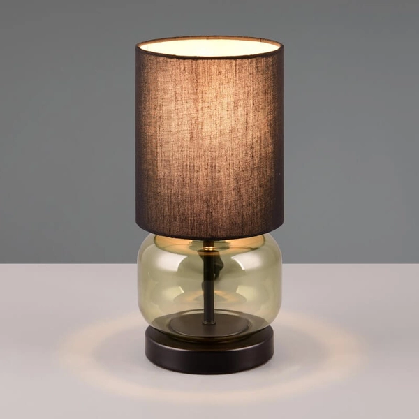 Stojąca lampa stołowa Elio 517800115 na biurko szkło czarna przydymiona