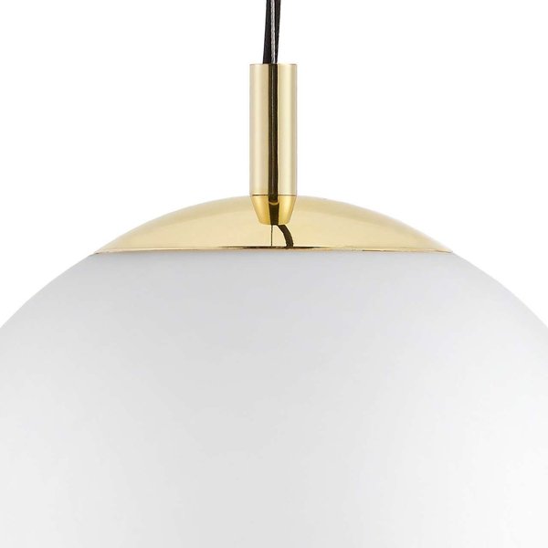 Wisząca LAMPA skandynawska ALUR 10728305 Kaspa kulista OPRAWA szklany ZWIS kula ball hygge złota biała