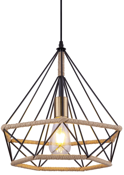 Lampa wisząca Ulleu 69029 druciana do holu czarna brązowa
