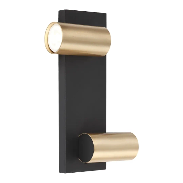 Ścienna lampa do salonu GENESIS ML0380 góra-dół tubki czarne złote