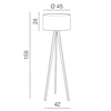 Podłogowa lampa na trójnogu Tripod Wood AZ3013+AZ2968 Azzardo drewniana czarna