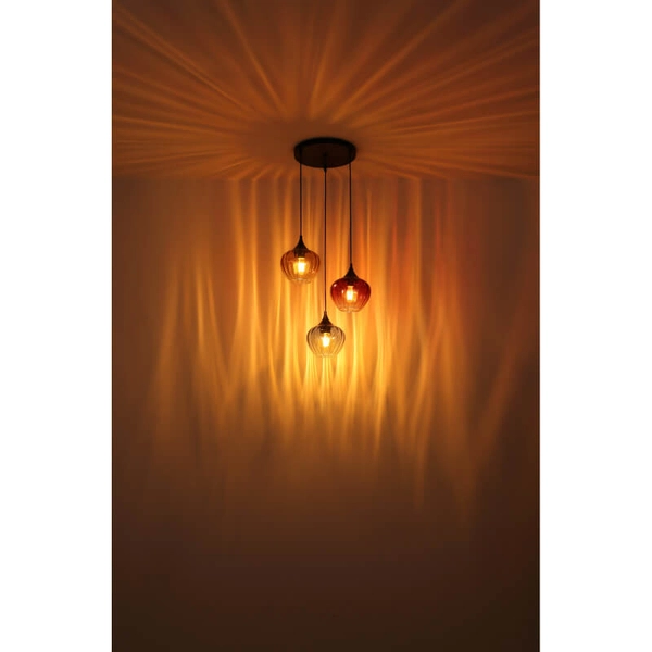 Potrójna wisząca lampa Sander 15748-3HR szklana multikolor