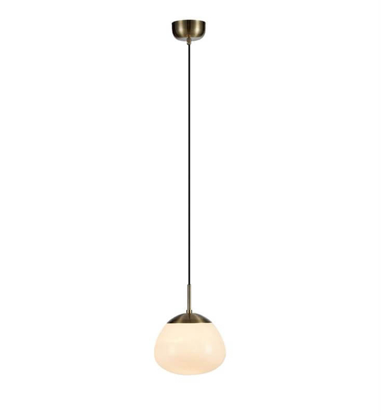 Wisząca lampa sypialniana Rise szklana nad łóżko czarna biała