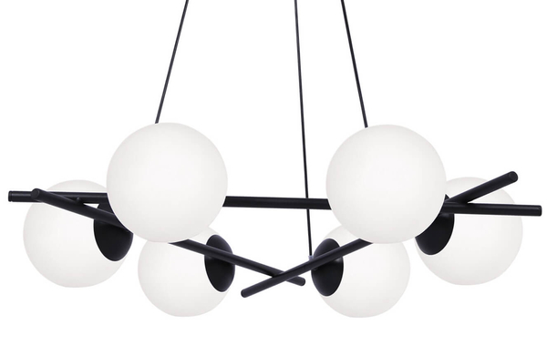 Lampa wisząca Arton K-4967 bubbles do jadalni biała czarna
