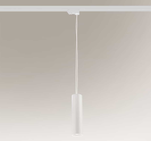LAMPA wisząca NODA 7955 Shilo metalowa OPRAWA zwis do systemu szynowego sopel tuba biała