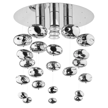 Kulista lampa sufitowa SALVA 5428 do salonu szklana chrom