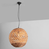 Okrągła lampa wisząca GUARDIA LE44576 ball kula naturalna czarna