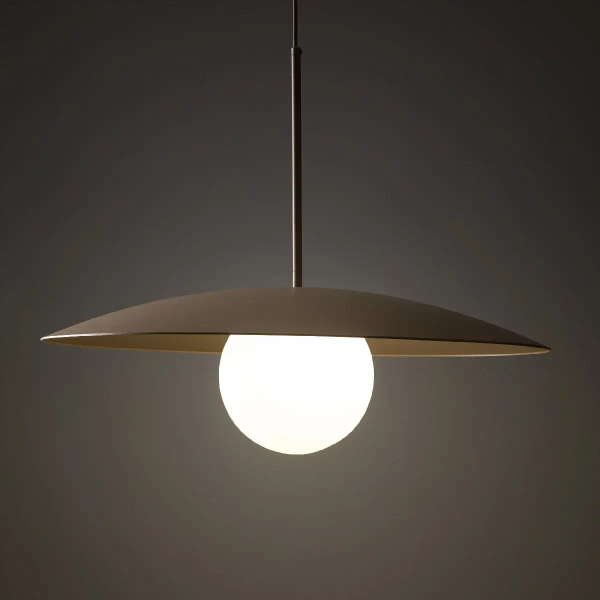 Lampa zwisająca nad stołem Slate 10910 owalny klosz mleczna kula beżowy
