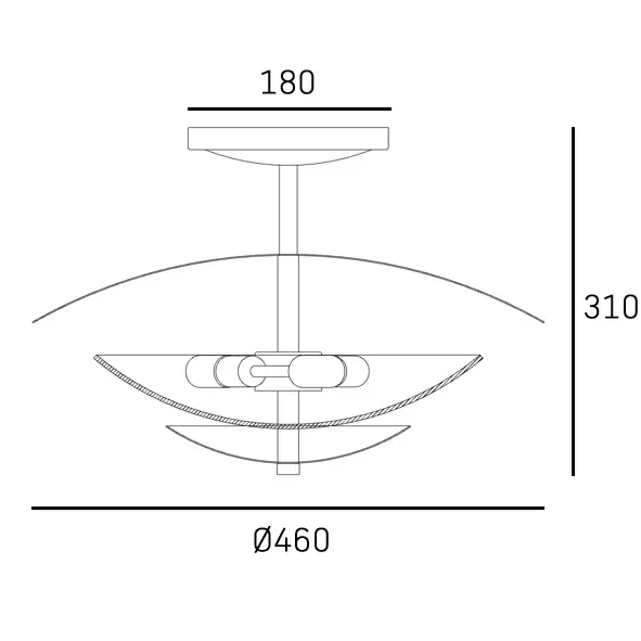 Klasyczny plafon sufitowy Drayton C03388BR do jadalni mosiądz