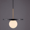 Wisząca lampa nad stół JUANJUI LE44853 talerz bańka czarna biała