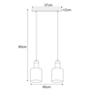 Podwójna lampa wisząca Brus K-5251 minimalistyczna metalowa szklana czarna