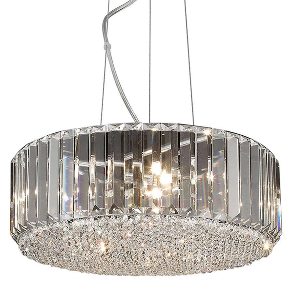 LAMPA wisząca PRINCE P0360-05B-F4AC Zumaline kryształowa OPRAWA okrągła ZWIS glamour crystal przezroczysty