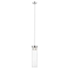 Wisząca lampa GEM P0389-01D-F4AC tuba szklana chrom przezroczysty