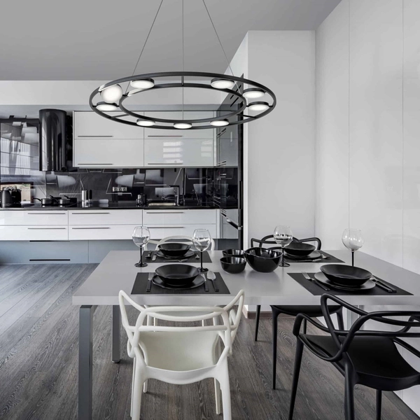 Okrągła lampa wisząca Fad MOD070PL-L63B3K LED 63W czarna