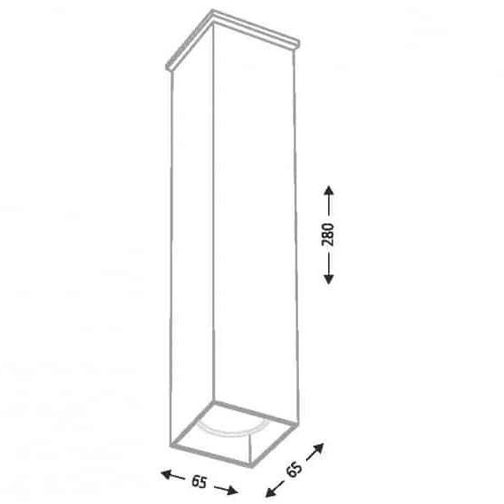 Sufitowa LAMPA prostokątna TODA 7002 Shilo natynkowa OPRAWA tuba nowoczesna biała