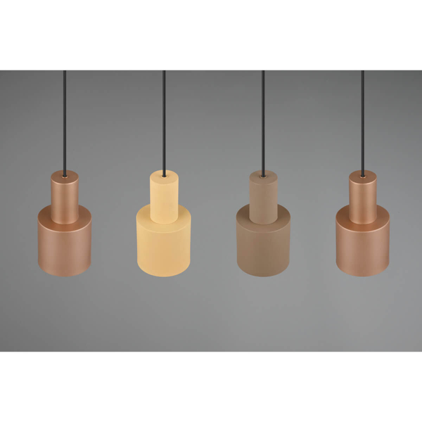 Wisząca lampa ELIOR DL417319400 Trio tubka metalowa czarny brązowy multikolor