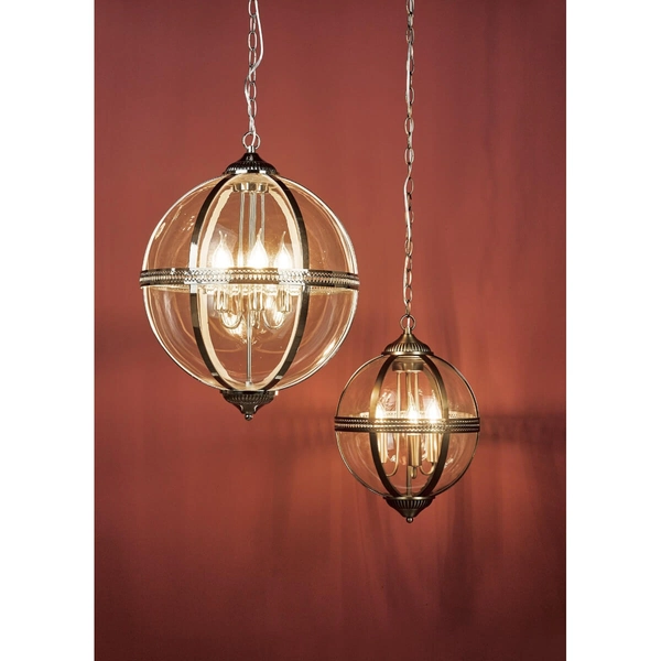 Klasyczna lampa wisząca Vanessa VAN0375 Dar Lighting kula szkło mosiądz