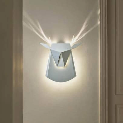 Lampa ścienna ORIGAMI DEER-W metalowa kinkiet LED 6W 3000K jeleń biały