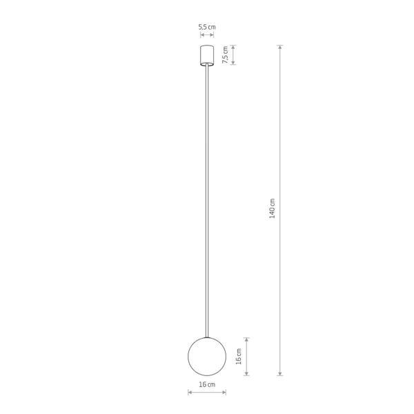 Wisząca lampa Kier 10308 szklana kula ball biała złota