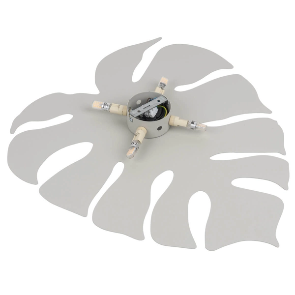 Lampa naścienna do sypialni Monstera 6436 listek metalowa biała