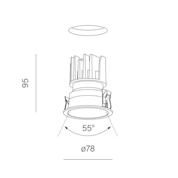 Podtynkowa wpustowa lampa sufitowa HOLLOW biała LED 8,5W 3000K IP44 38053-M930-WW-00-13