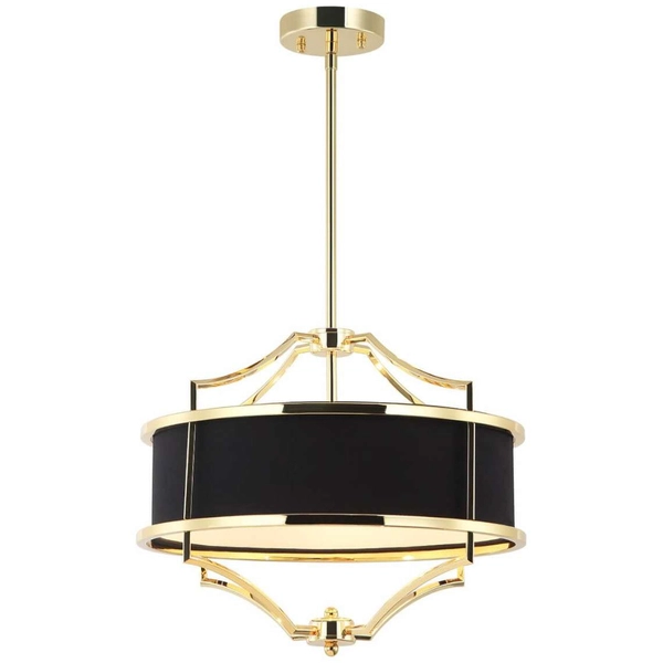 LAMPA wisząca Stesso Gold Nero S Orlicki Design okrągła OPRAWA abażurowa w stylu klasycznym czarna złota