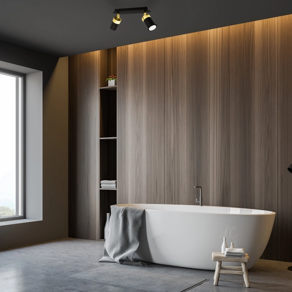 Sufitowa LAMPA loftowa JOKER MLP6124 Milagro reflektorowy plafon metalowy czarny złoty