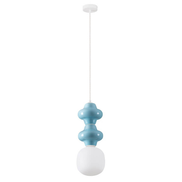 Jadalniana lampa wisząca VILROSA LE44560 ceramika niebieska biała