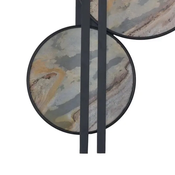 Potrójna lampa ścienna MOONS AZ6666 LED 30W 3000K okrągła brązowa czarna