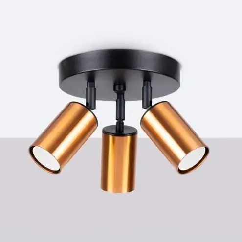 Sypialniana lampa sufitowa Winx SL.1377 z regulacją tubka miedziana czarna