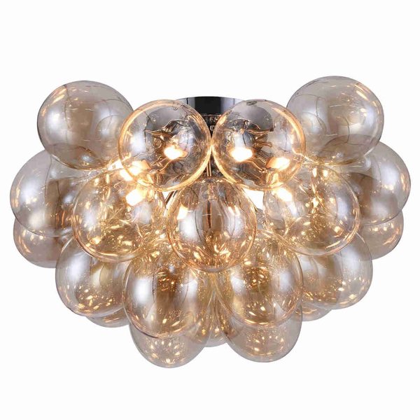 Plafon LAMPA modernistyczna BALBO MOD112CL-08G Maytoni sufitowa OPRAWA plafoniera szklana kule molekuły koniak