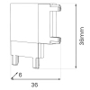 Łącznik szynowy magnetyczny typu L Slim Magnetic ML2218 biały