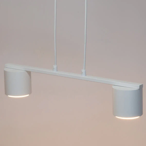 Podwójna zwisająca lampa Mila 2 41349 na belce do sypialni biały