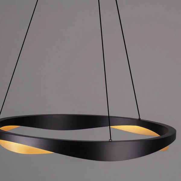 Wisząca lampa do jadalni PATAPO LE44460 LED 53W 3000K ring czarna złota